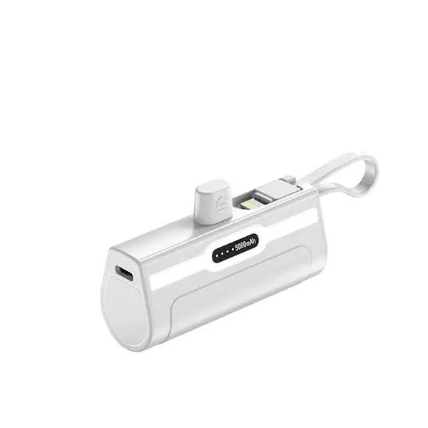 Ziome 5000mAh Super Compact USB-i Non-Detachable Cable Power Bank